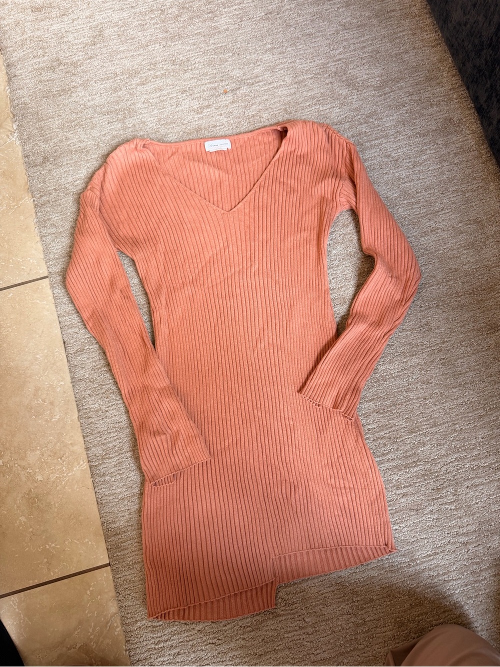 Lovers + Friends Ribbed V-Neck Mini Dress - Terracotta